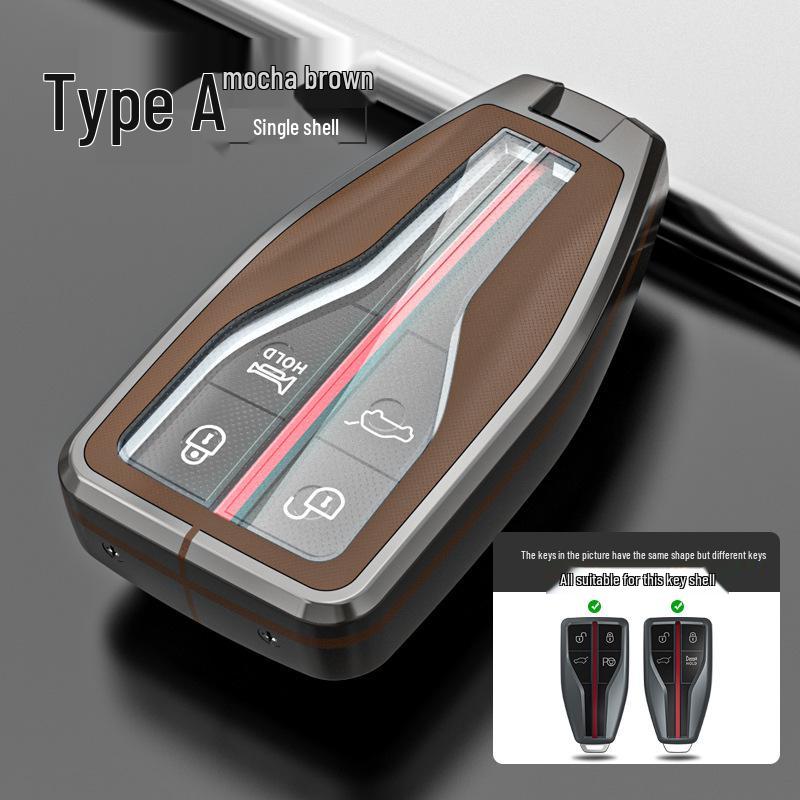 Premium Metal Key Case for Hongqi H5, H7, HS5, HS7 - Luxury Car Remote Holder with Buckle