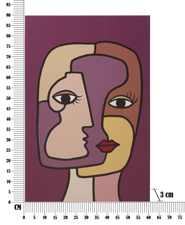 Wall Printing Painting Face New -A- Cm 60X3X90