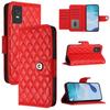 6-Color PU Leather Diamond Check-Patterned Wrist Strap Wallet Phone Case for TCL 305,TCL 306,TCL 30,303,30T,40 SE,403,408,T-Mobile REVVL 7 Pro...