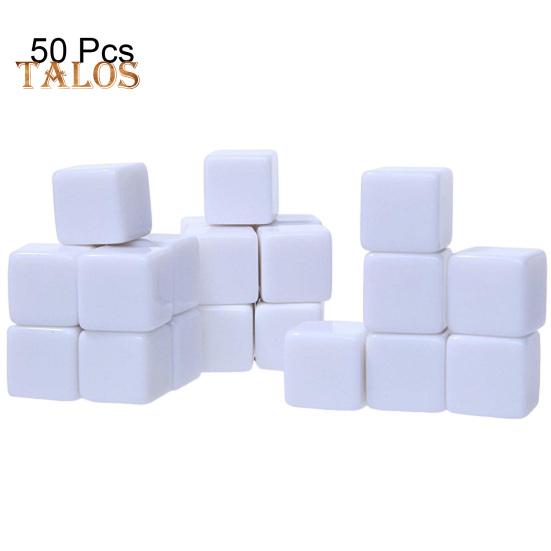 50Pcs 16mm/18mm Blanks Dice White Cubes Blanks Dice Set Classroom Board Game Smoothed Surface Six-Sided