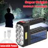 High Lumen Led Flashlight Waterproof USB Rechargeable Flashlights Searchlight Built-In Battery Outdoor Solar Lighting Torchlight