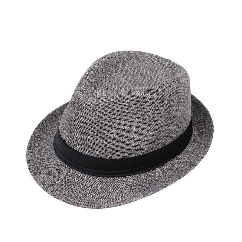 Linen Rolled-Brimmed Jazz Hat Summer British Retro Small Top Hat Outdoor Sun Hat