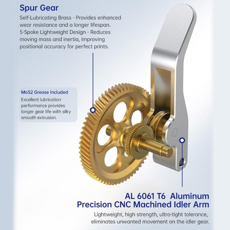 Panda Claw 3D Printer Parts Nanocoated Extrusion Head Gear Kit Upgraded Gear Replacement For P1P P1S X1C 3D Printer