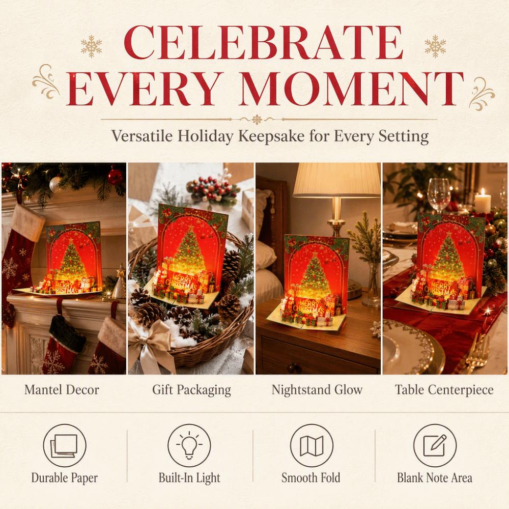Colorful Christmas Greeting Card Creative Gift Music Christmas Card 3D Christmas Card  Holiday