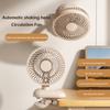 Multi functional portable clip fan, high wind power USB charging adjustable oscillating circulating fan, office desktop fan.