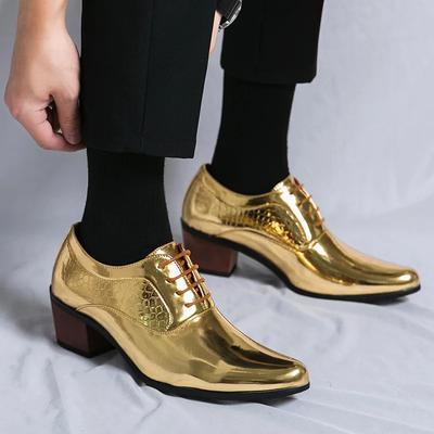 Fashion Men Formal Shoes High Heels Business Dress Shoes Male Oxfords Pointed Toe Formal Shoe for Man Luxury Wedding Party Leather Shoe