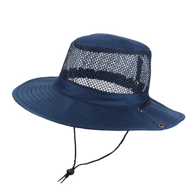Men and Women Outdoor Use Beach Seaside Sun Hat Shade Breathable Bucket Hat Male Summer Fishing Trekking Collapsible Mesh Fisherman Caps