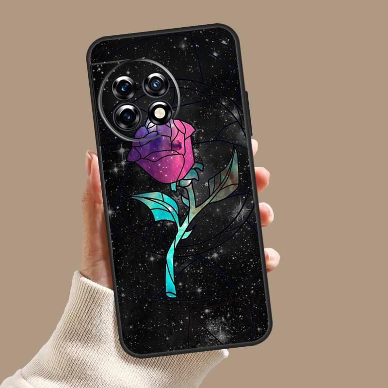 Stained Glass Rose Galaxys Case For OnePlus 12 11 9 10 Pro 12R 10R 9R 8T 10T Nord 3 2T N10 N20 N30 CE 2 Lite CE4 Cover