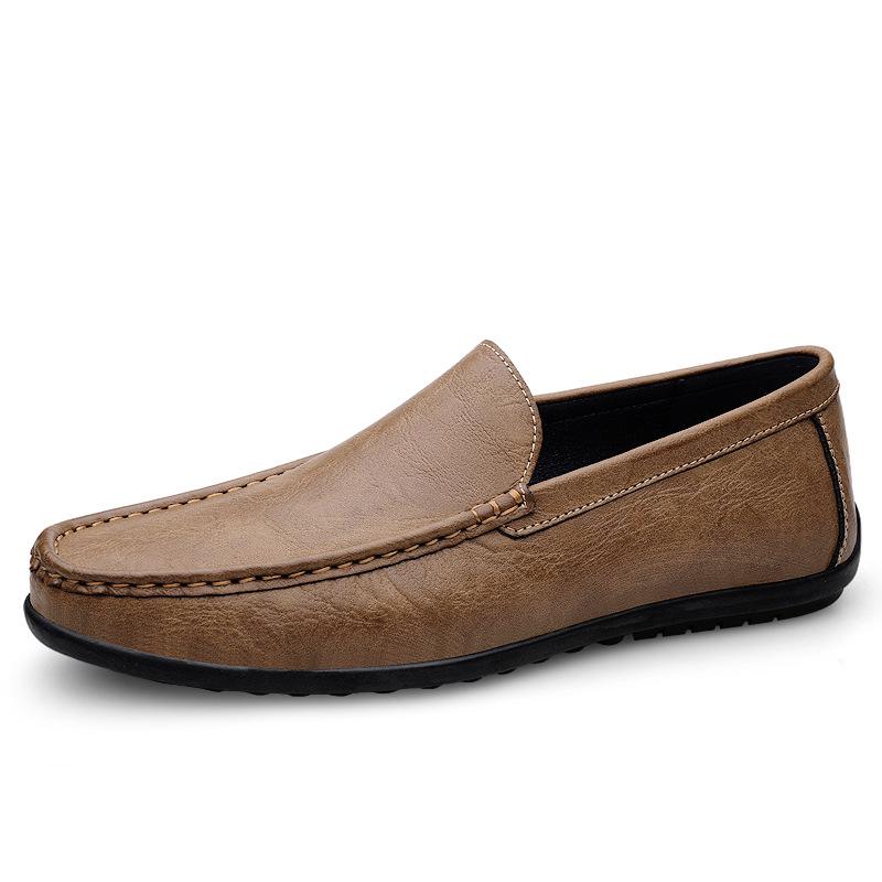 Men s Genuine Leather Breathable Casual Slip-on Loafers 39