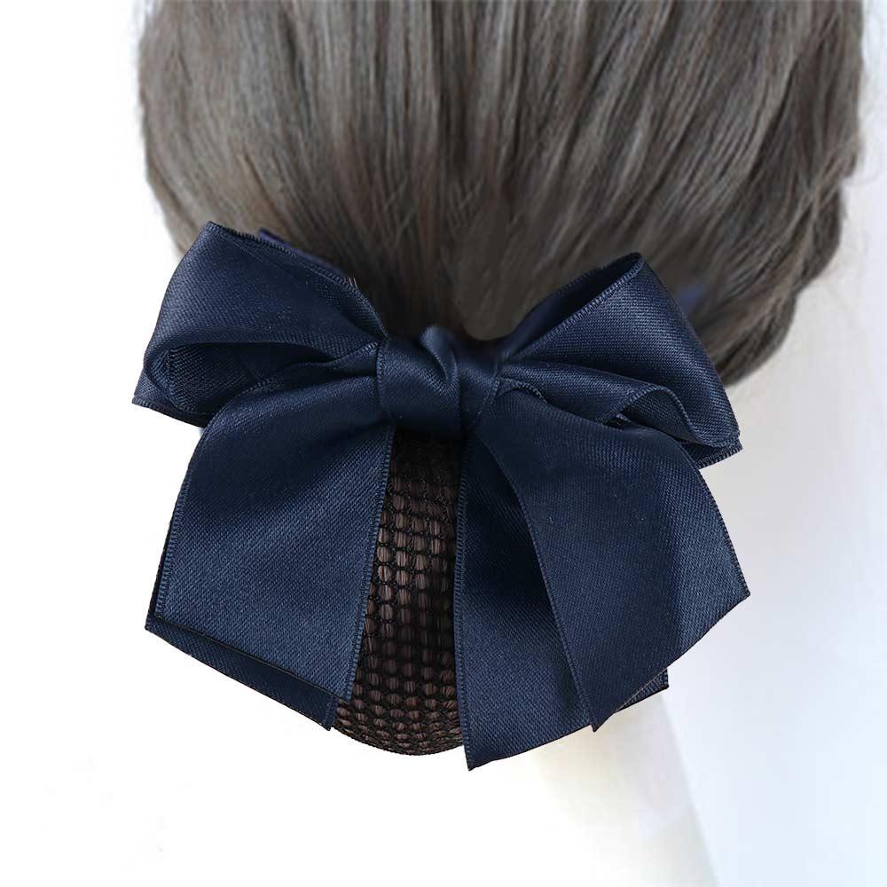 Hair Clip Elegant Hotel Female Nurse Bowknot Hairgrips Cover Net Ponytail Clip Women Spring Clip Korean Bun Snood