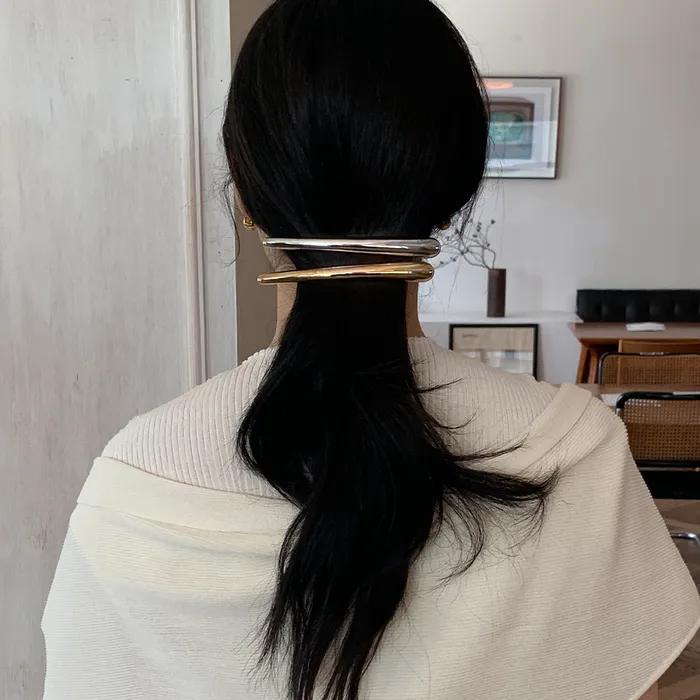 Dune metal hair pin_silver