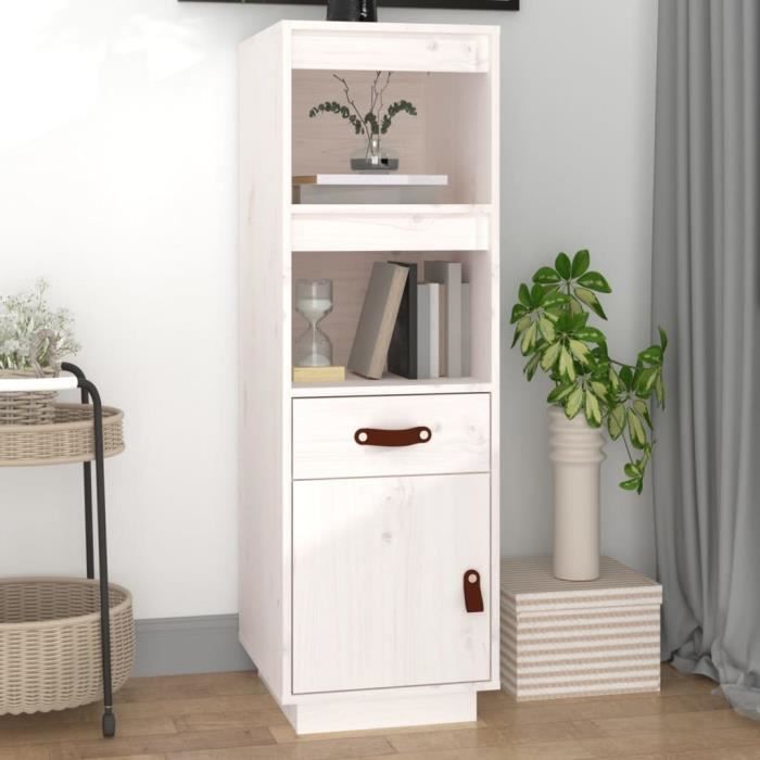 820153 vidaXL Highboard White 34x40x108.5 Cm Solid Pine Wood