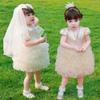 Baby Girls Princess Dress White Short Sleeve Birthday Party Wedding Tutu Gown