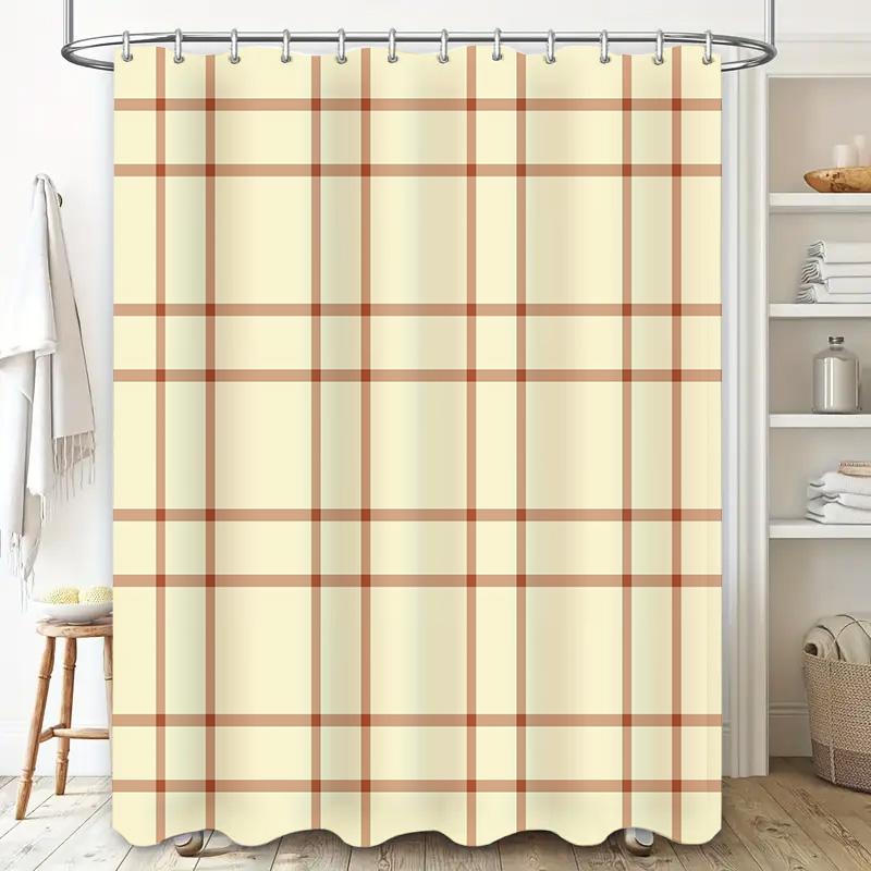 Classic Plaid Shower Curtain Waterproof Bath Room Decor for Home Decorations Multicolored Striped Shower Panels with Rod 180x240
