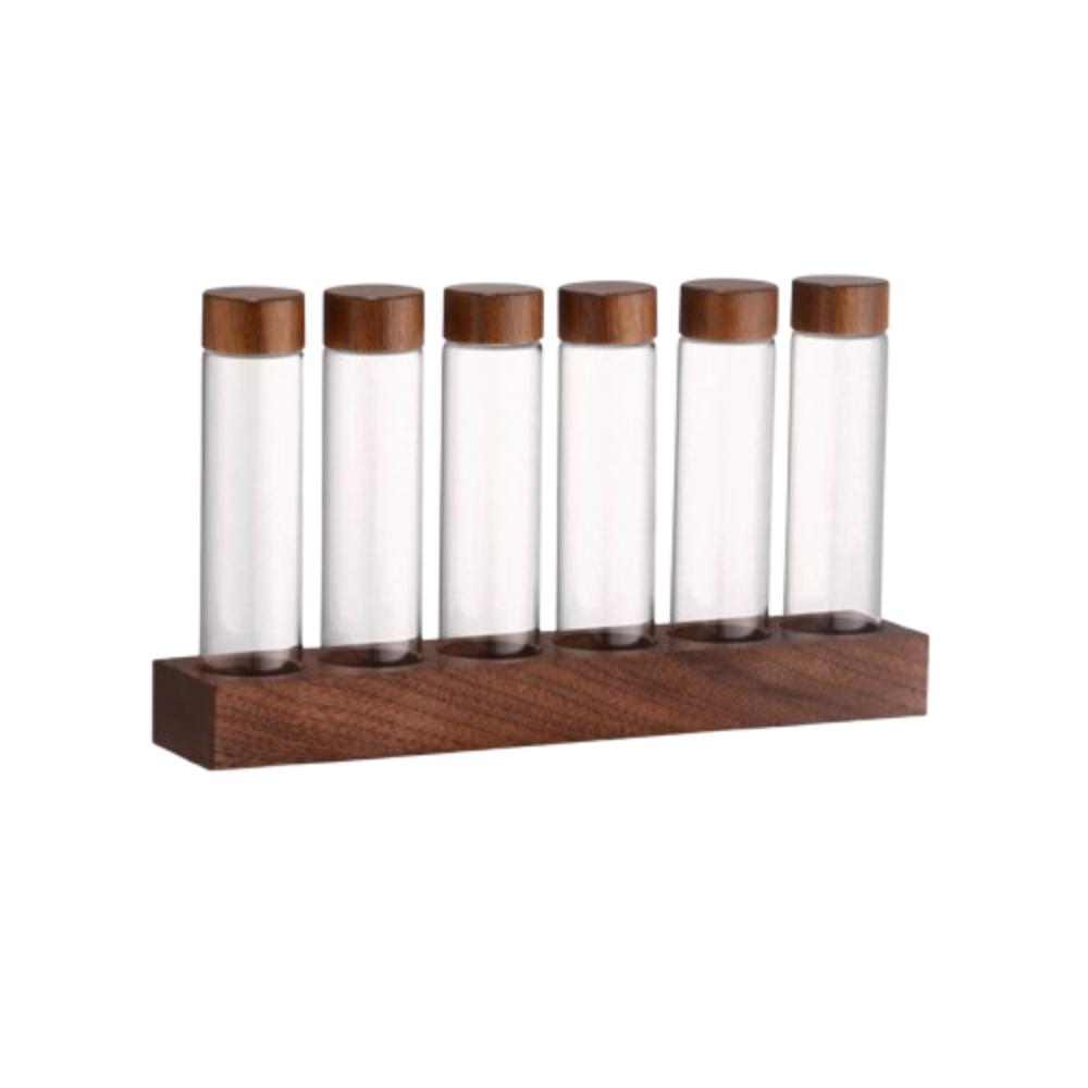 

Креативная стеклянная подставка для пробирок, деревянное основание, хранение одной пробирки, контейнер для хранения кофейных зерен с подставкой для демонстрации