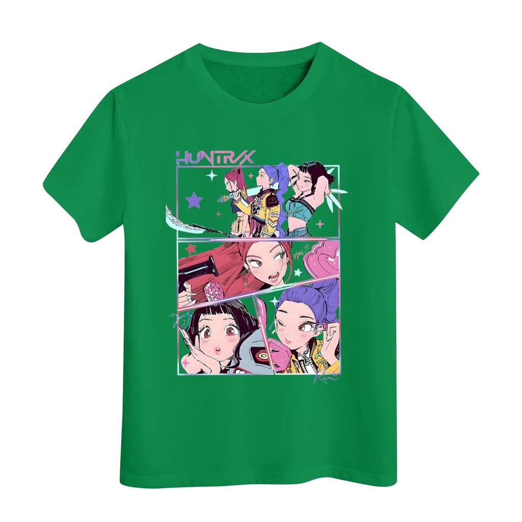 Boys Girls Round Neck Casual Printed Short-sleeved T-shirt Top
