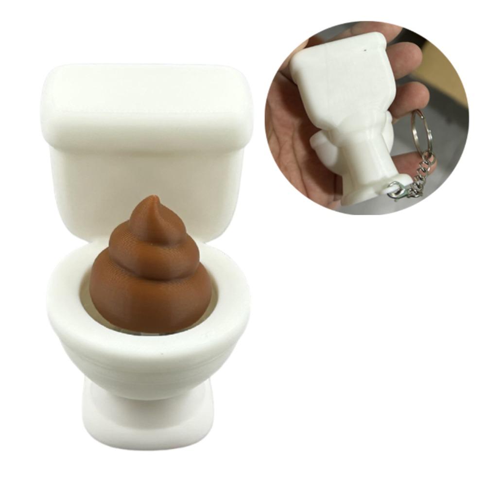 3D Printed Toilet Poop Clicker Creative Press Keyboard Keychain Sensory Clicker Toys Office Home