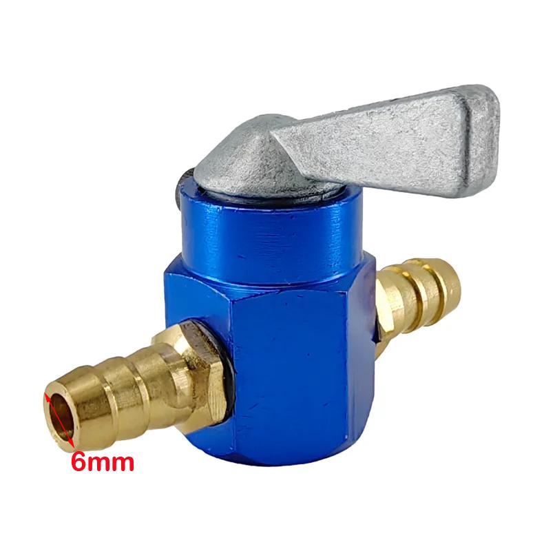 1 STÜCK UNIVERSAL 6 MM MOTORRAD DIRTBIKE ATV IN-LINE BENZIN EIN-AUS KRAFTSTOFFHAHN SCHALTER MOTORRAD KRAFTSTOFFSCHALTER-BLAU