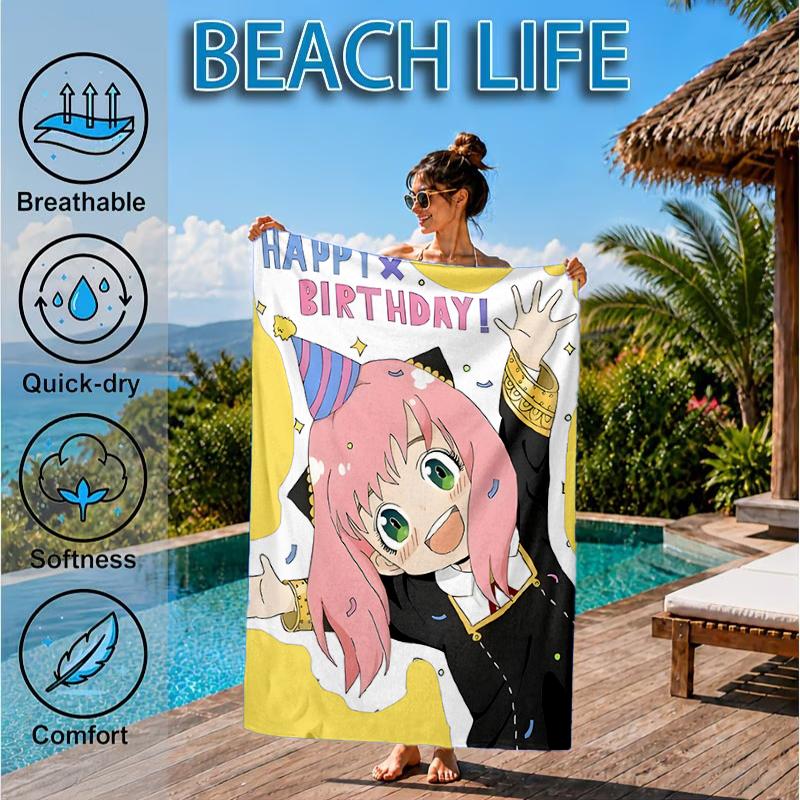 Cute anime spy Famliy Beach Towel, Microfiber Beach Towel, Perfect For Pool, Beach, Travel, Home Decor Beach Party Fan gifts