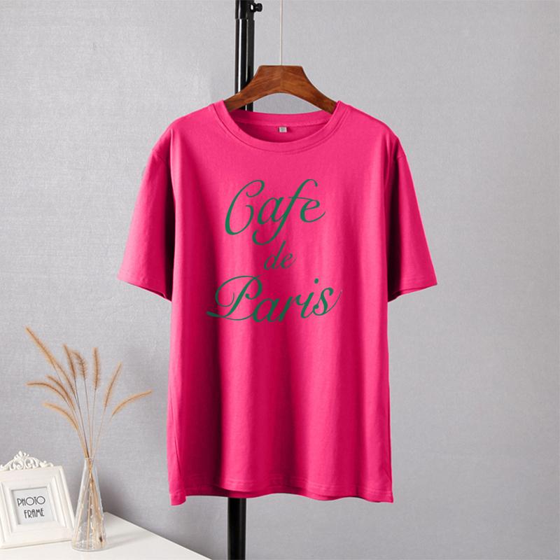 Shellsuning Mode-T-Shirts mit Buchstaben-Aufdruck für Damen, übergroß, 100 % Baumwolle, Basic-T-Shirts, Streewear-Mädchen-Top, koreanisches, schlichtes Gothic-Softtop