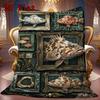 Marine Life Collage 2D Flat Pattern Flannel Blanket, High quality All Seasons, Home Decor, Warmth and Comfort, Perfect for Christmas Gifts.