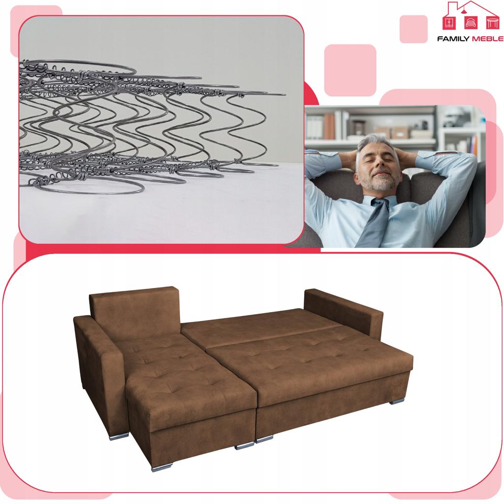Varius Corner Sofa Bed with Sleeping Function Family Furniture Corner Brown Without