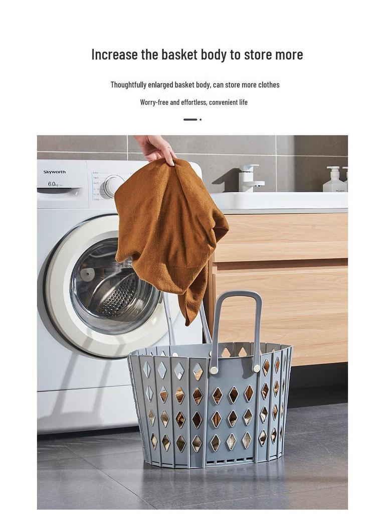 Wall-Mounted Foldable Laundry Basket for Dirty Clothes – Large Bathroom Hamper