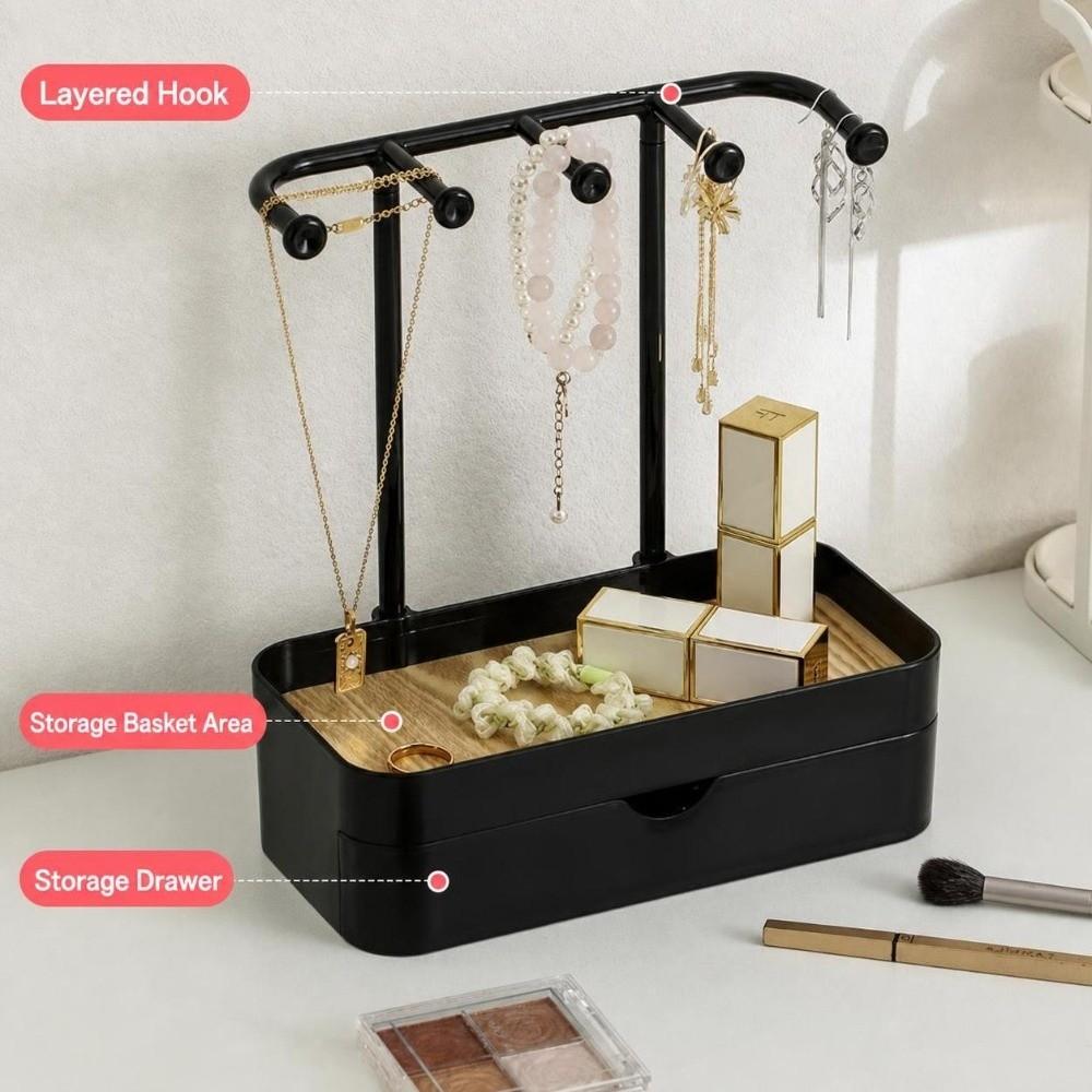 with Drawer Box Jewelry Organizer Double Layer Jewelry Storage Rack Store Display