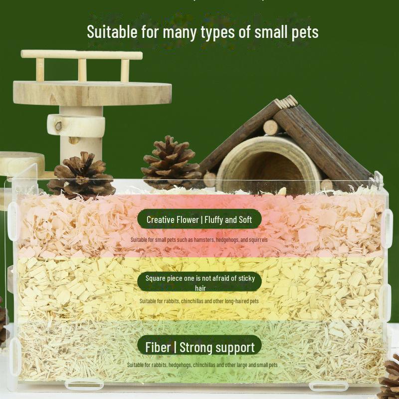 Chinchilla & Hamster Bedding Set: Dust-Free Sawdust, Paper, and Cotton with Deodorant for Rabbits and Small Pets