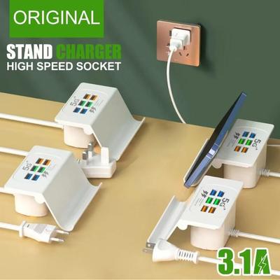 6portová USB nabíječka 3,1 A rychlé nabíjení PD typu C víceportová rychlonabíječka USB Hub adaptér mobilní telefon EU US UK zástrčka stojánek na telefon