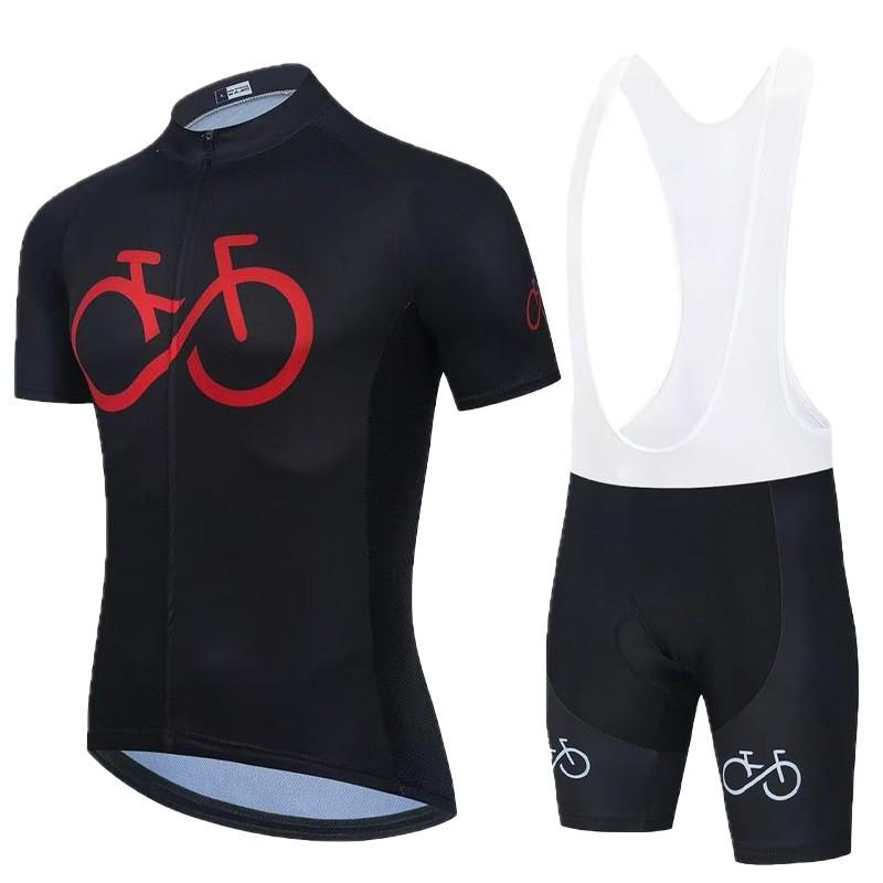 Mens Cycling Jersey Bib Shorts Set Breathable Quick-Dry Performance Wear Mountain Bike Ride