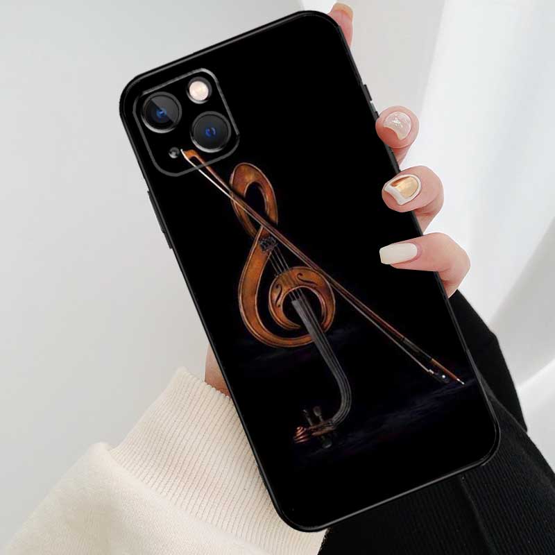 Elegant Violins Bow Sheet Music Phone Case For iPhone 17 Pro Max 16 15 14 11 12 13 Pro Max mini 15 16 Plus 16e 17 Air Cover
