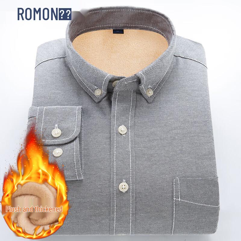 ROMON Men s Plush Oxford Long-Sleeve Shirt XL