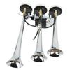 3 Trumpet Air Horn 6 Tunes Chrome Plated 305 342 385x79mm DC12V 24V for Club Cars Trucks Yachts