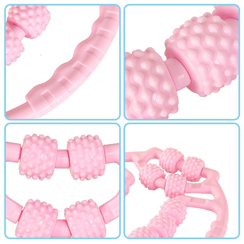 Entrenador de piernas con abrazadera de anillo de 12 ruedas, dispositivo de belleza para la cintura, masajeador de yoga, rodillo de relajación muscular