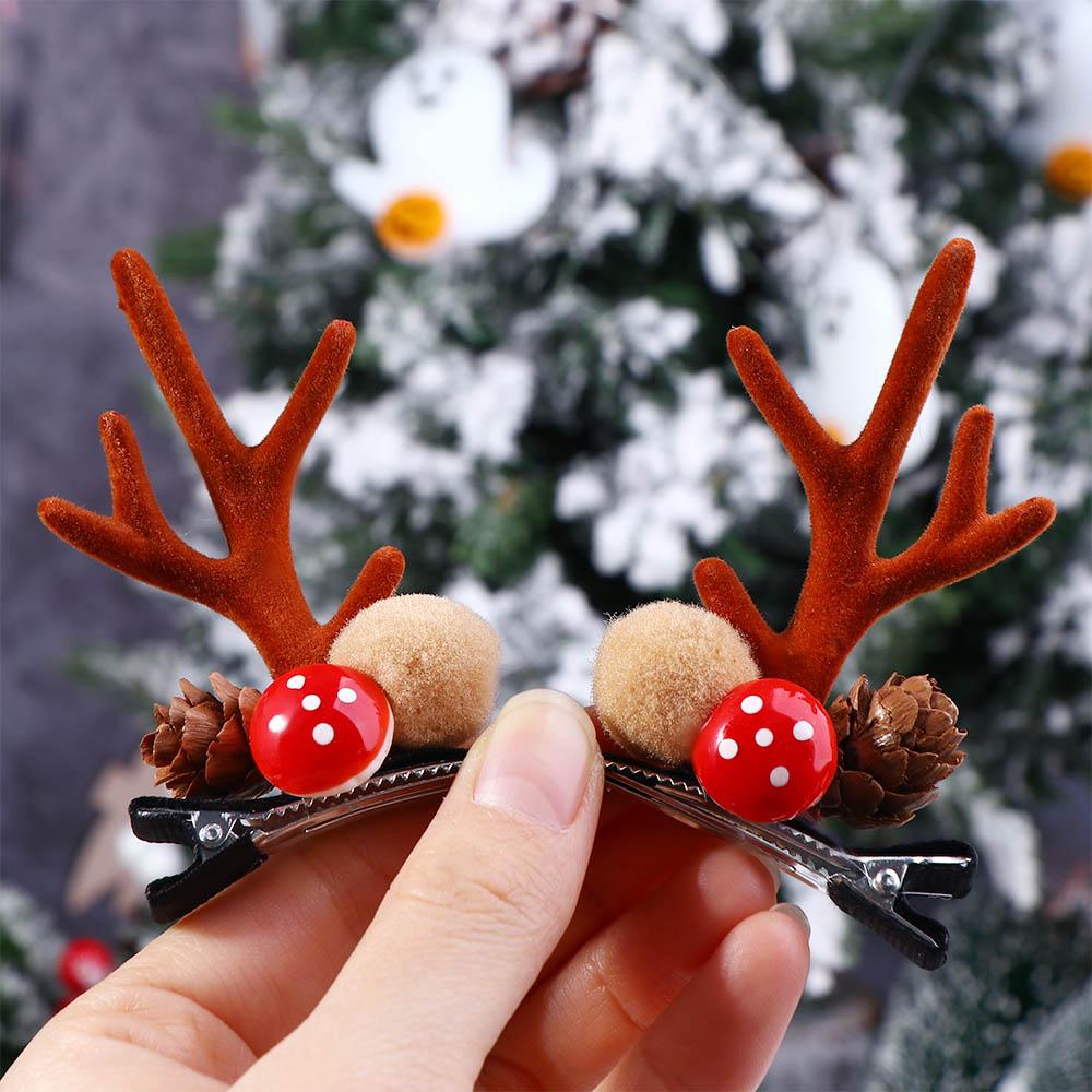 Elk Ear Party Supplies Antler Hairpin Merry Christmas Decor Pine Cone Hairpins Hair Accessories