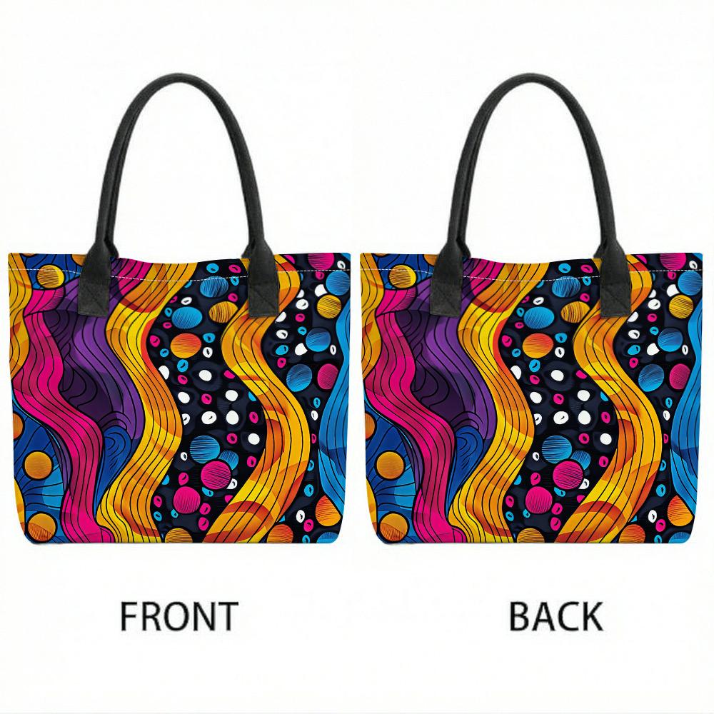  Colorful Graffiti Tote Bag Casual Large Capacity Portable Daily Shoulder Handbag
