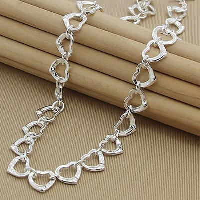 925 Silver Necklace Fashion Full Small Heart Charm Necklaces Beautiful Jewelry Women Female Birthday Gift