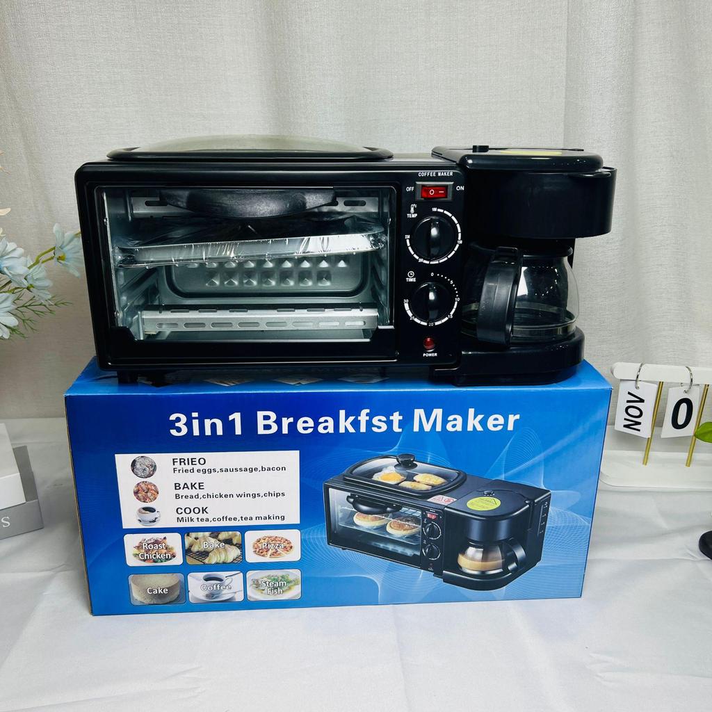 4-in-1 Electric Breakfast Maker: Grill, Fry, Boil & Toast