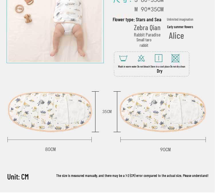 Saco de dormir anti-sobresalto para recién nacidos - Ligero para Primavera/Verano