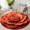 Round Crystal Velvet Bedroom Living Room Sofa 3D Countryside Anti Slip Pad, No Wash Carpet