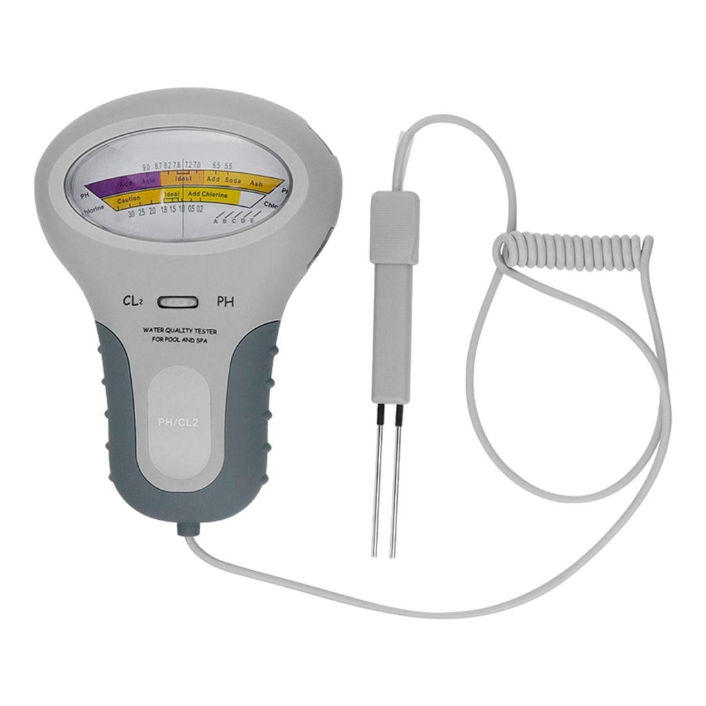 Water Quality Tester PH CL2 Tester Portable PH and Chlorine Level Meter Double Scale Test Monitor for Pool Spa Aquarium