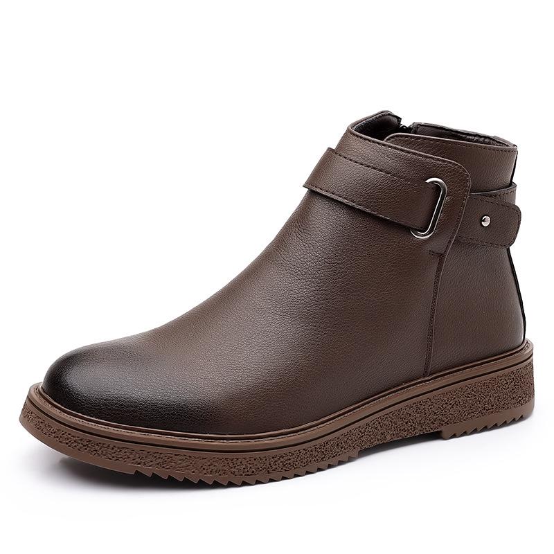 2024 Winter Men's Retro Martin Boots with Warm Velvet Lining