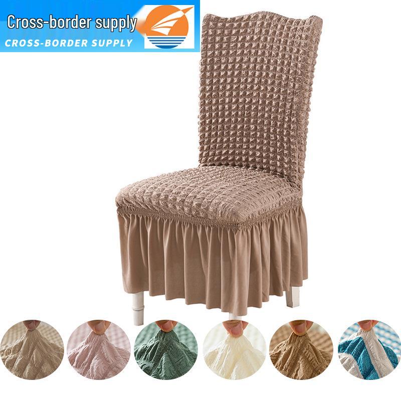 Husă de Scaun Elegantă din Dantelă Seersucker - Universală, Elastică, Protector Anti-Murdărie