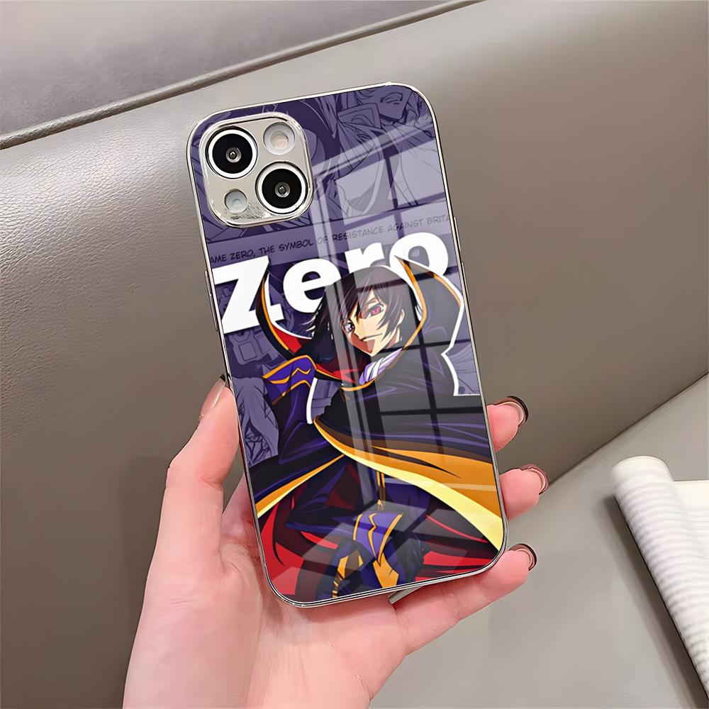 Cool L-Lelouch Phone Case For IPhone 17 Pro Max 15 Pro 16 14 Plus 12 13 Mini 11 Pro Shockproof Electroplated Glass Cover