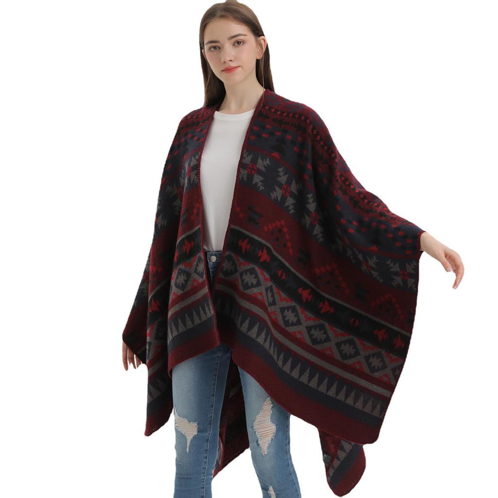 Autumn/Winter Ethnic Bohemian Knit Shawl Cloak