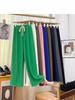 High Waist Snake Pattern Pleated Wide-Leg Pants - Women's Versatile Loose Casual Summer Trousers