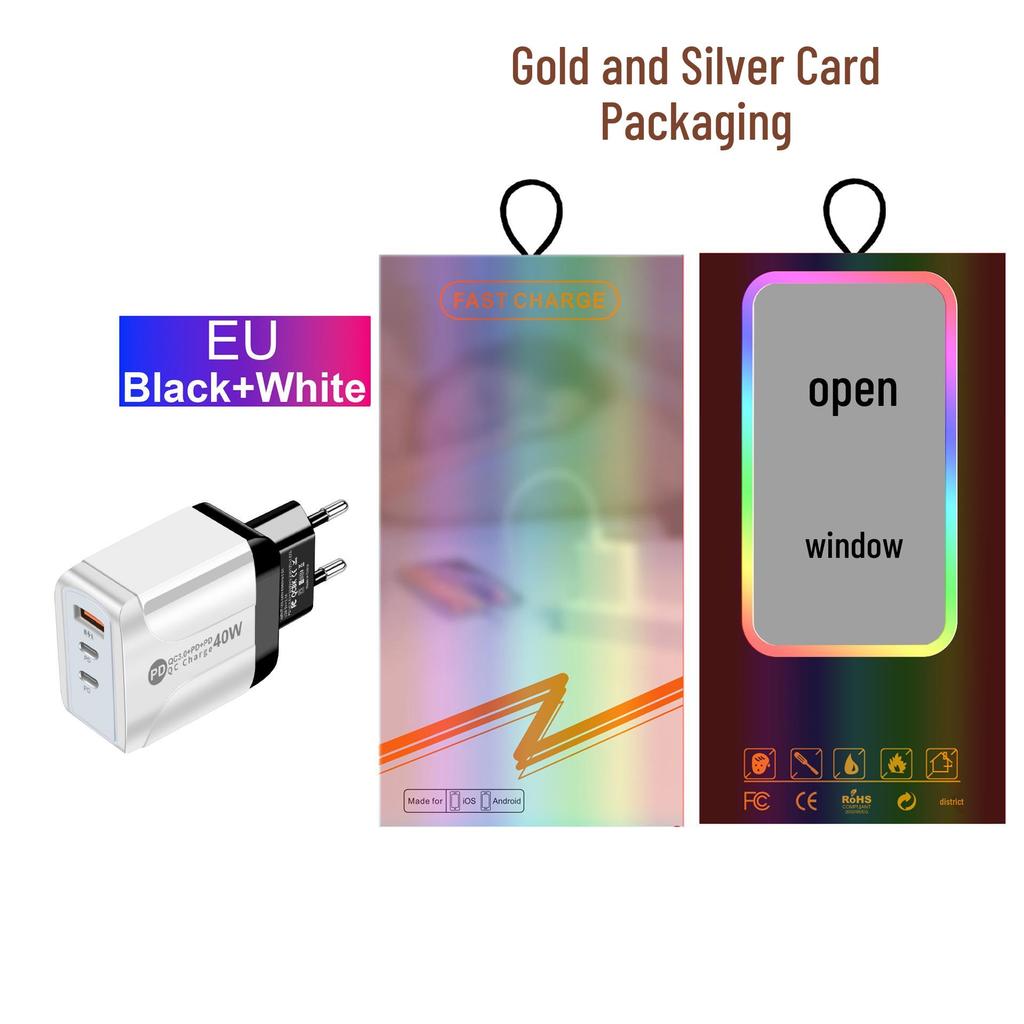 Universal Charger Power Adapter: Compatible with EU, US, UK, and AU Standards (1U + 2PD)