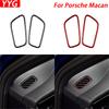 For Porsche Macan 2014- Carbon Fiber Dashboard Both Sides Air Outlet Panel Decorative Cover Car Interior Accessories Sticker