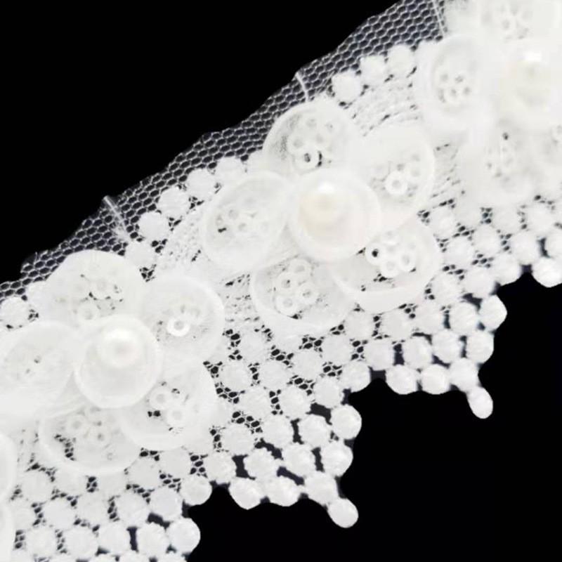Polyester Light White Barcode Lace Sun Beads Flower Beads Clothing Accessories Diy Creative Accessories Decals